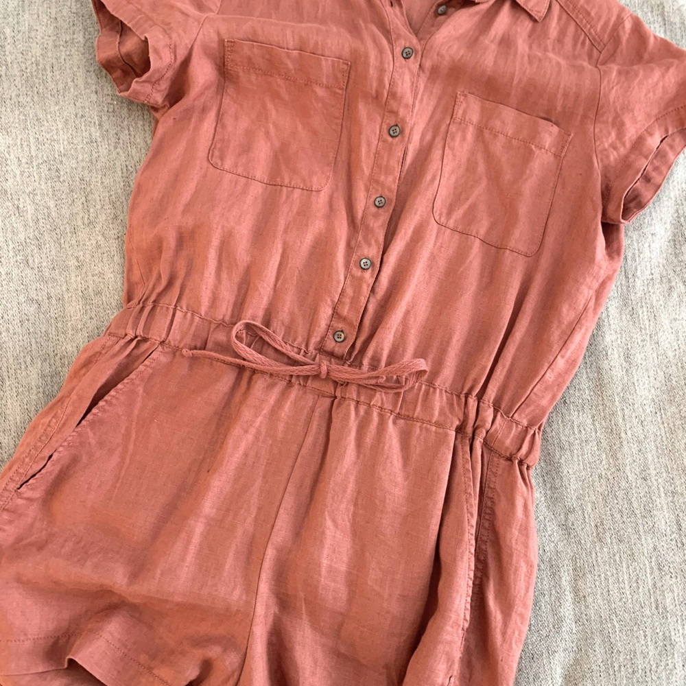 Rust Lou & Grey Linen Romper Size M